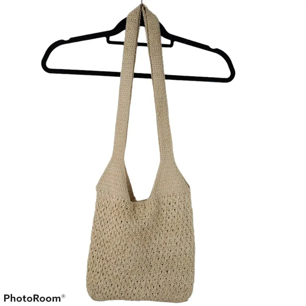 Simply Style crocheted hobo style double strap bag